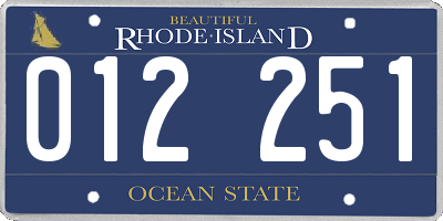 RI license plate 012251