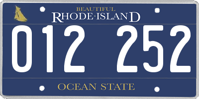 RI license plate 012252