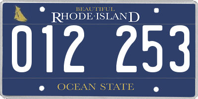 RI license plate 012253