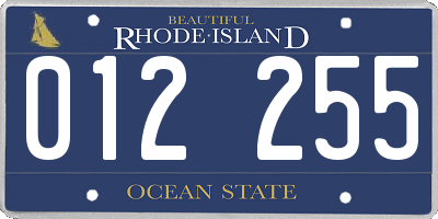 RI license plate 012255