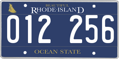 RI license plate 012256