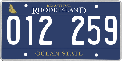 RI license plate 012259