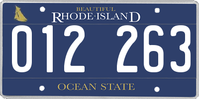 RI license plate 012263