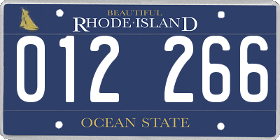 RI license plate 012266