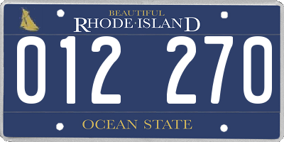 RI license plate 012270