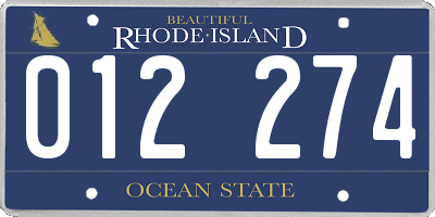 RI license plate 012274