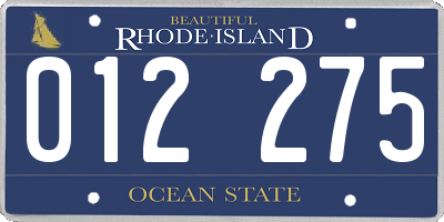 RI license plate 012275