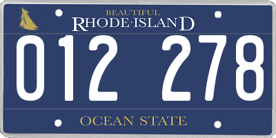 RI license plate 012278