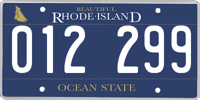 RI license plate 012299