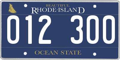 RI license plate 012300