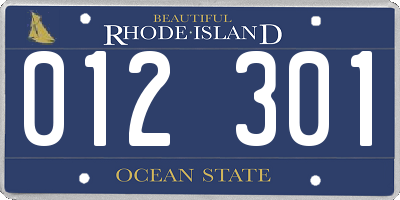 RI license plate 012301