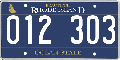 RI license plate 012303