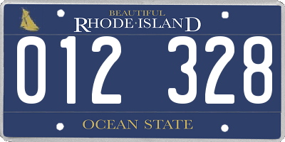 RI license plate 012328