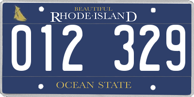 RI license plate 012329