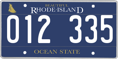 RI license plate 012335