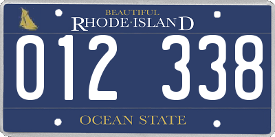 RI license plate 012338