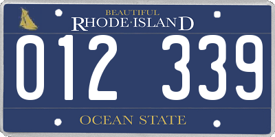 RI license plate 012339