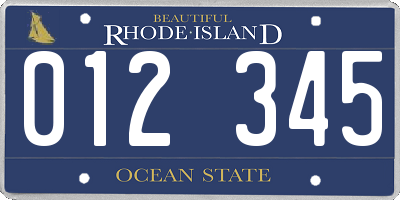 RI license plate 012345