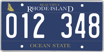 RI license plate 012348