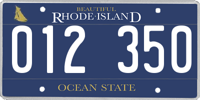 RI license plate 012350