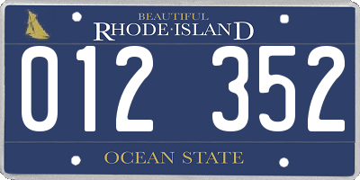 RI license plate 012352