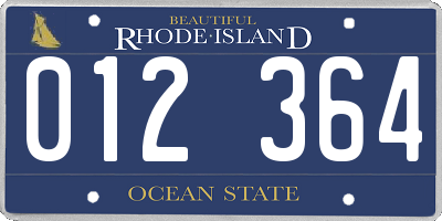 RI license plate 012364