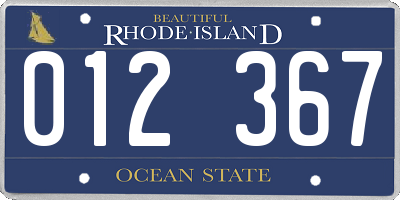 RI license plate 012367