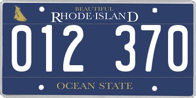 RI license plate 012370