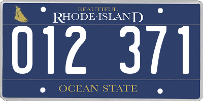 RI license plate 012371