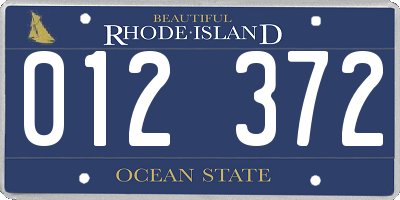 RI license plate 012372