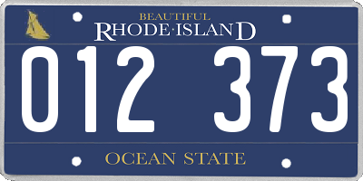 RI license plate 012373