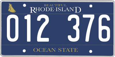 RI license plate 012376