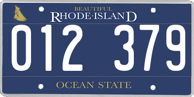 RI license plate 012379