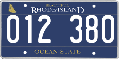 RI license plate 012380