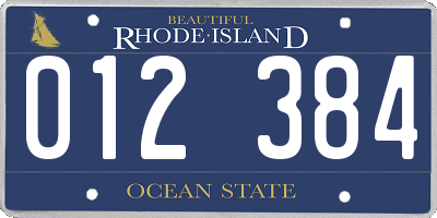 RI license plate 012384