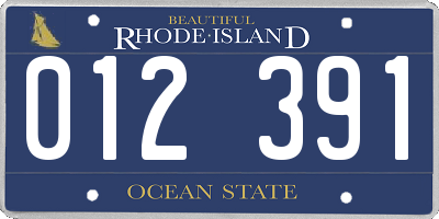 RI license plate 012391