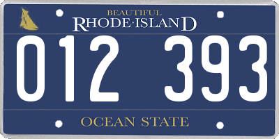 RI license plate 012393