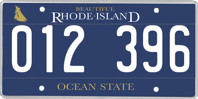 RI license plate 012396