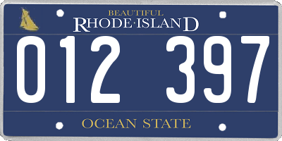 RI license plate 012397