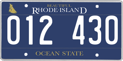 RI license plate 012430