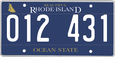 RI license plate 012431