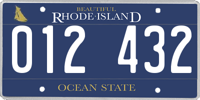 RI license plate 012432