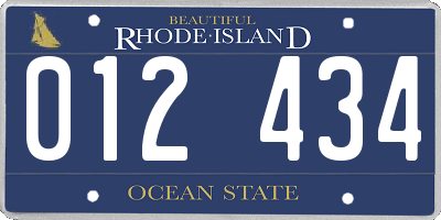 RI license plate 012434