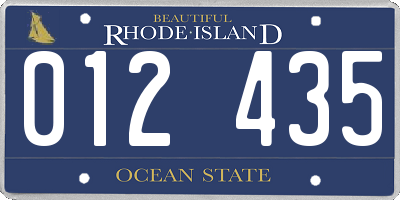 RI license plate 012435