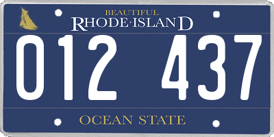 RI license plate 012437