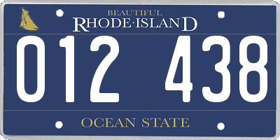 RI license plate 012438