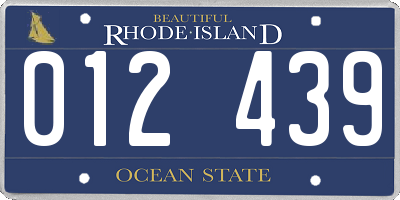 RI license plate 012439