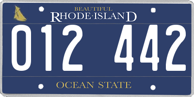 RI license plate 012442
