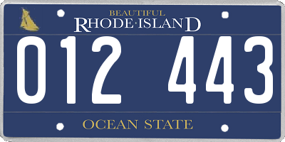 RI license plate 012443