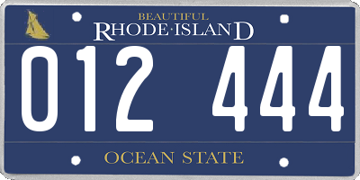 RI license plate 012444